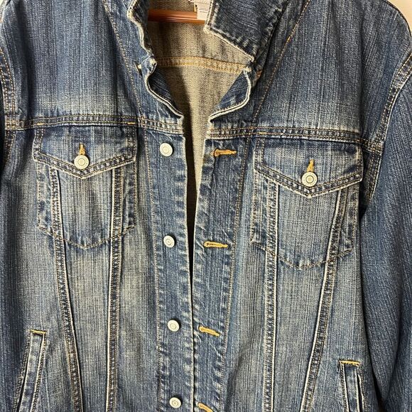 Icon Gap Denim Distressed Jacket With Washwell size L - Picture 5 of 8